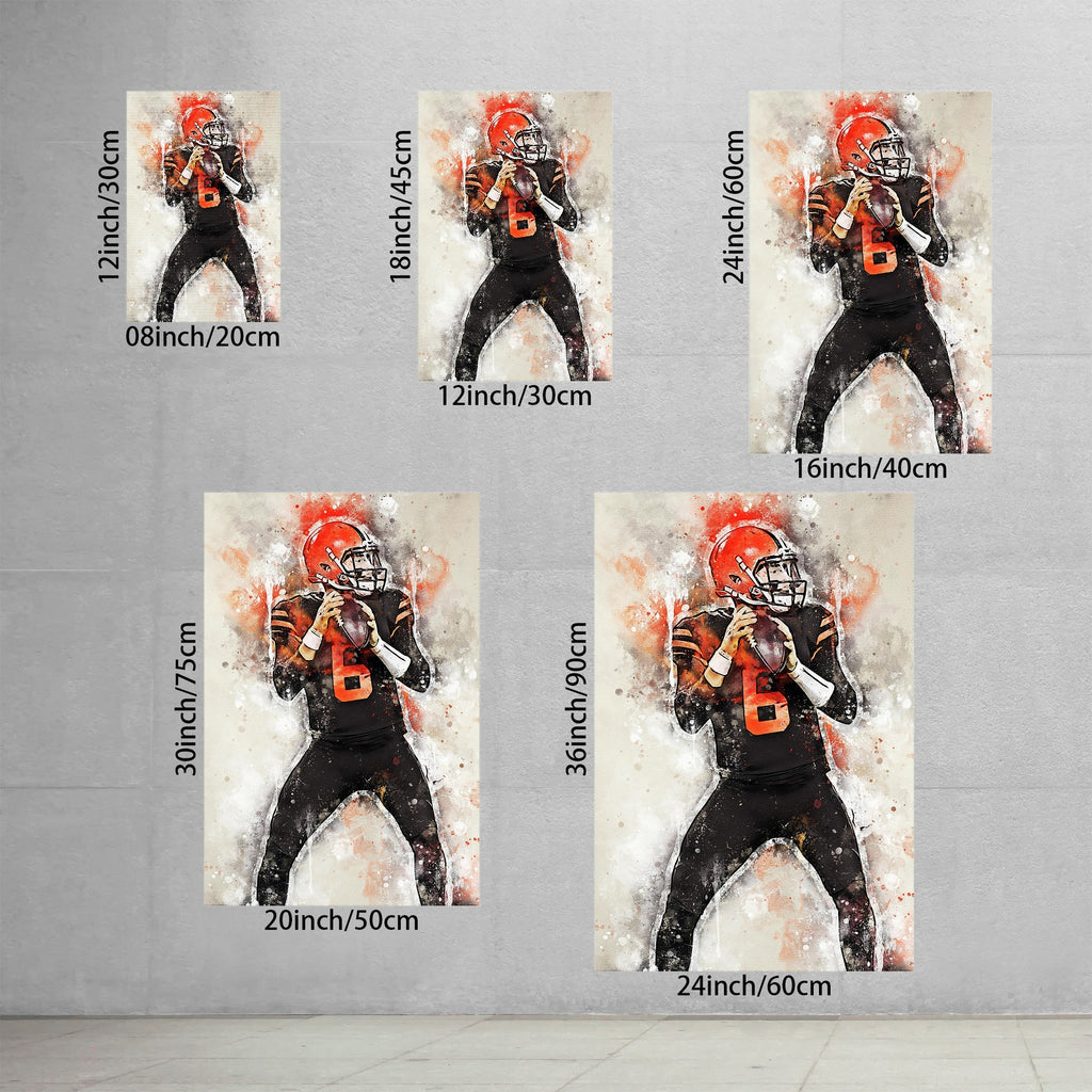 Baker Mayfield Sports Celebrity Art Deco Poster 6 Canvas Wall Art Poster Decor Gift
