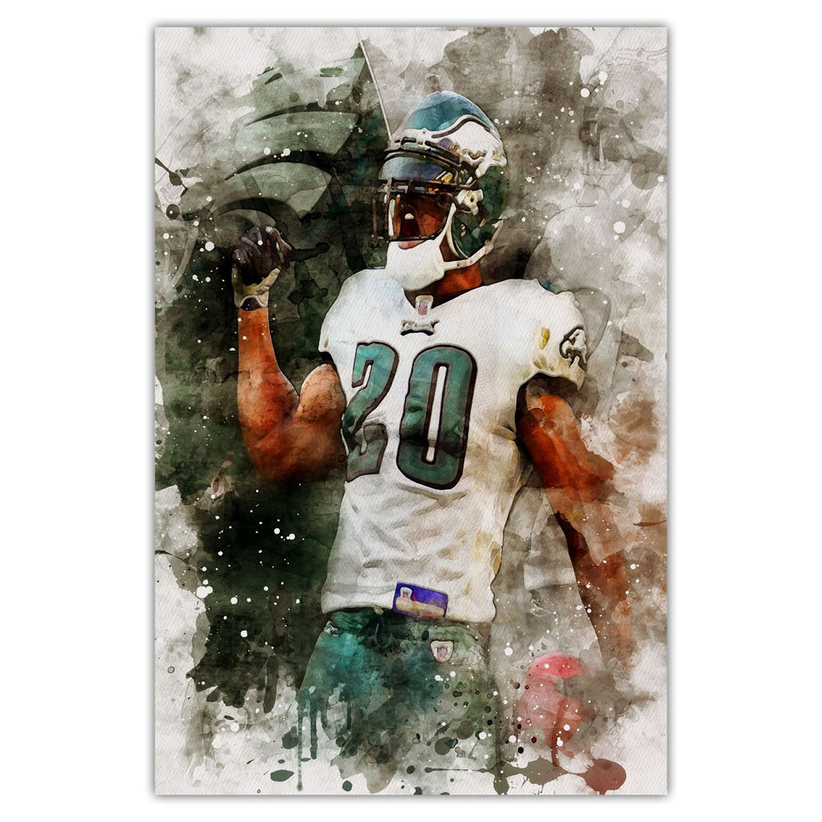 Brian Dawkins Art Poster 4 Canvas Wall Art Poster Decor Gift