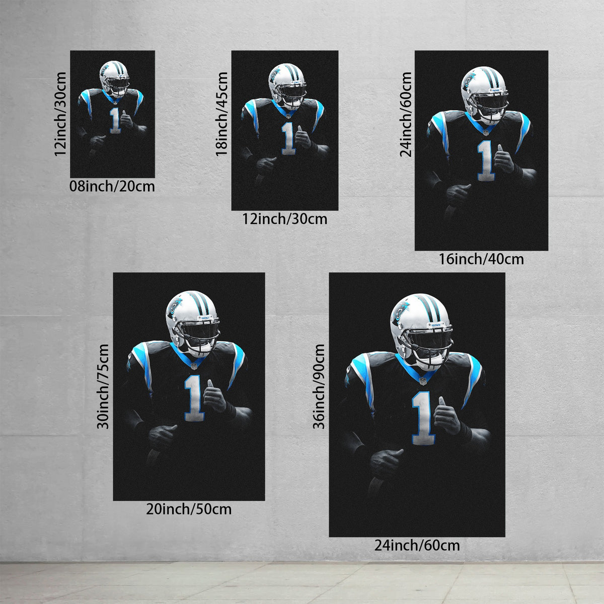 Cam Newton Art Sports Decorative Poster School Dormitory 3 Canvas Wall Art Poster Decor Gift