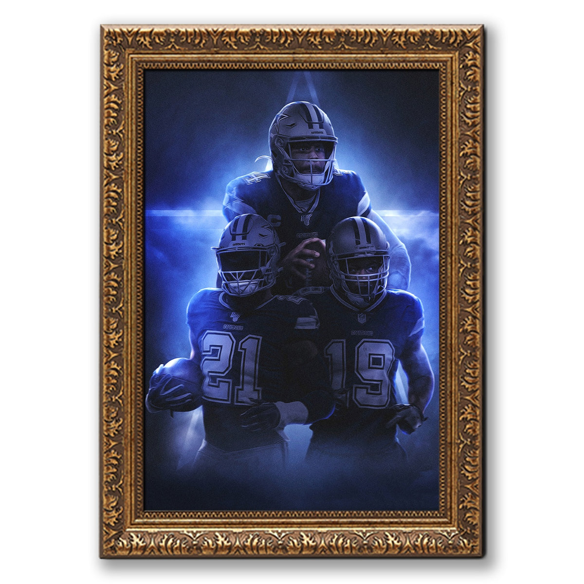 Dak Prescott Amari Cooper Ezekiel Elliott Art Sports Decorative Poster School Dormitory 3 Canvas Wall Art Poster Decor Gift
