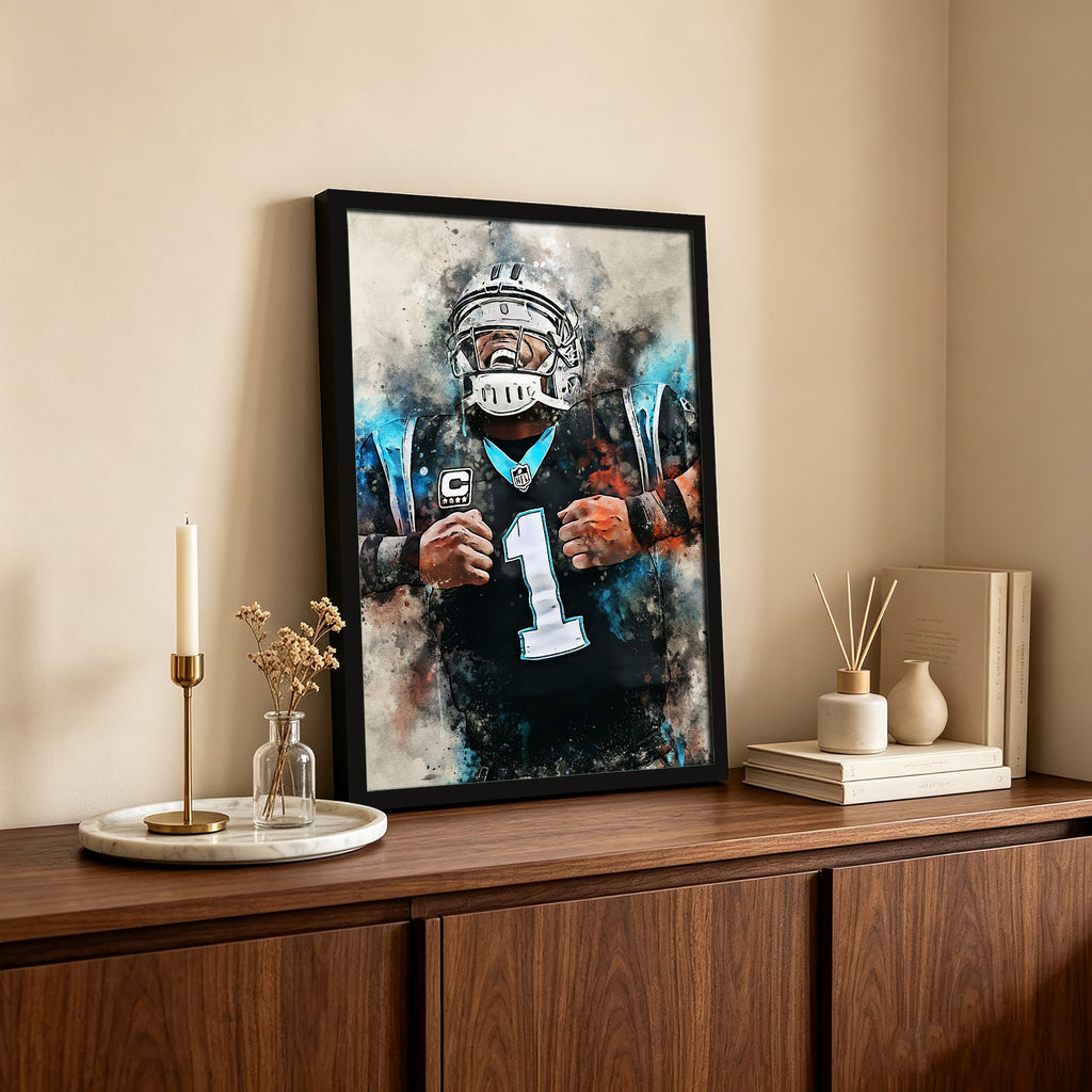 Cam Newton Celebrity Sports Art Poster School Dining Room Decoration 2 Canvas Wall Art Poster Decor Gift