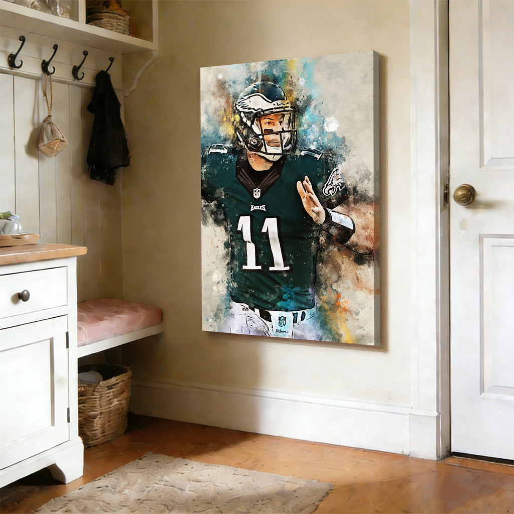 Carson Wentz Celebrity Sports Art Poster School Dining Room Decoration 2 Canvas Wall Art Poster Decor Gift