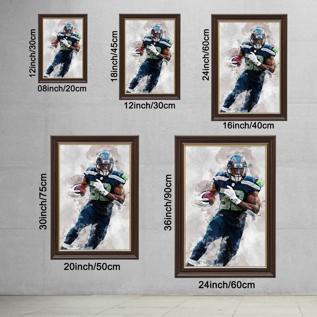 Chris Carson Celebrity Sports Art Poster School Dining Room Decoration 6 Canvas Wall Art Poster Decor Gift