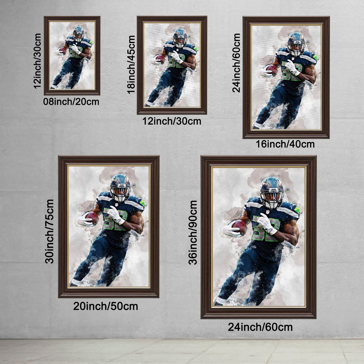 Chris Carson Celebrity Sports Art Poster School Dining Room Decoration 6 Canvas Wall Art Poster Decor Gift
