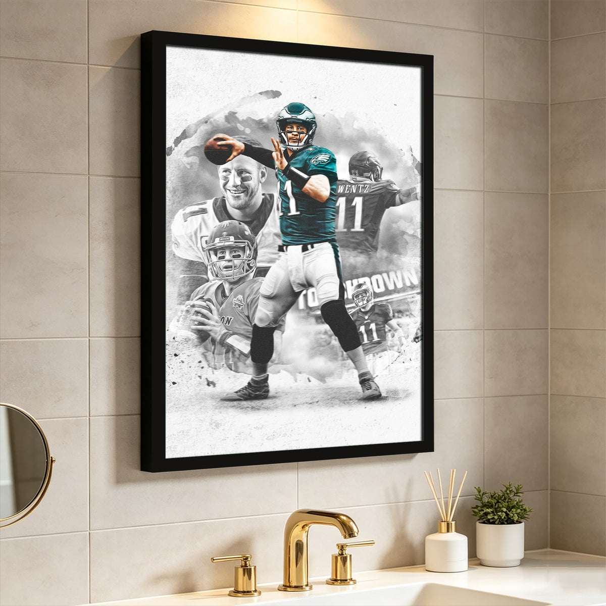 Carson Wentz Art Sports Decorative Poster School Dormitory 1 Canvas Wall Art Poster Decor Gift