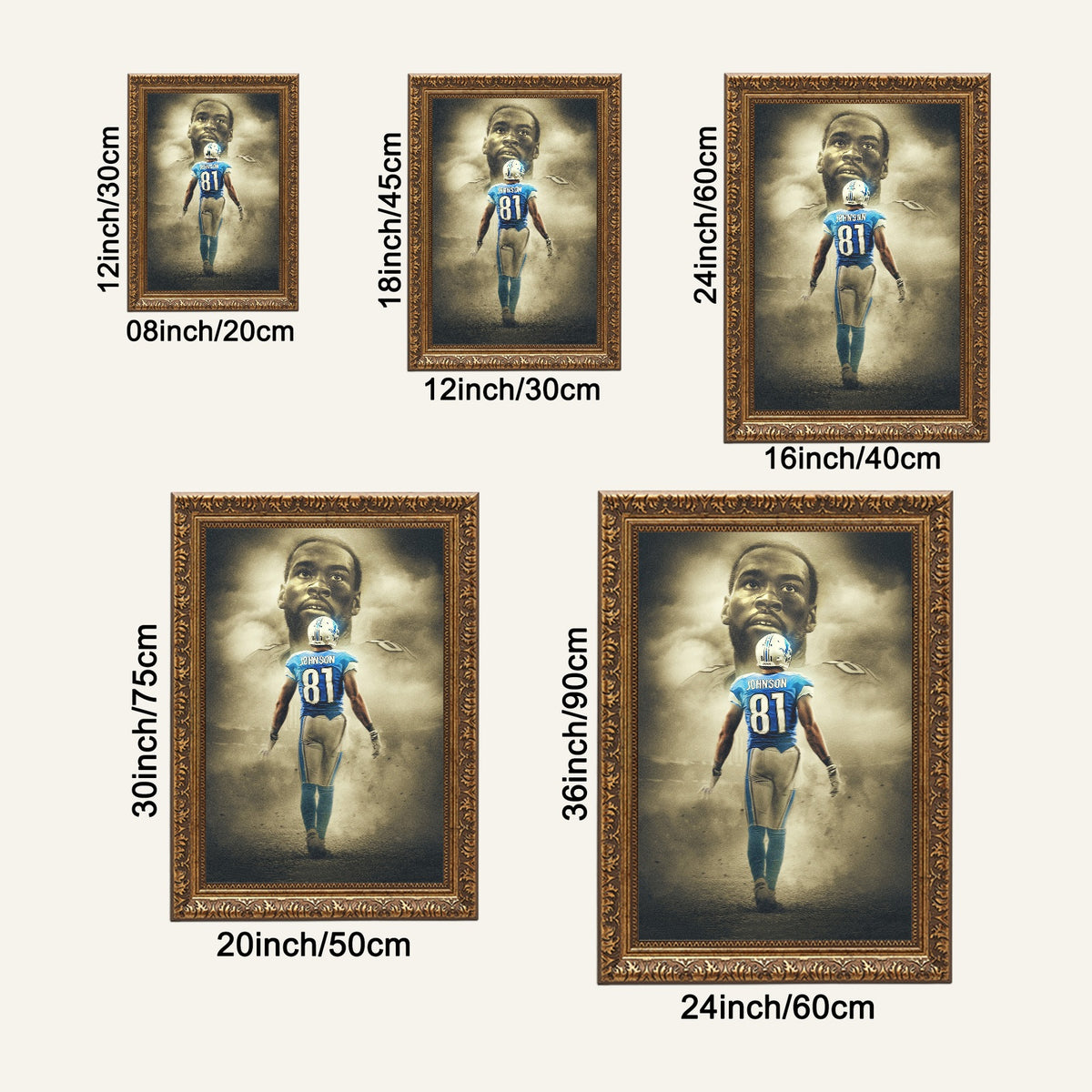 Calvin Johnson Art Sports Decorative Poster School Dormitory 2 Canvas Wall Art Poster Decor Gift