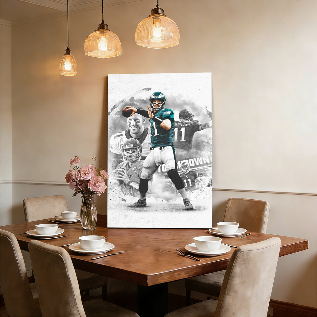 Carson Wentz Art Sports Decorative Poster School Dormitory 1 Canvas Wall Art Poster Decor Gift