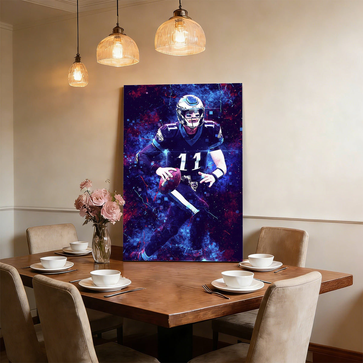 Carson Wentz Sports Celebrity Art Deco Poster 3 Canvas Wall Art Poster Decor Gift