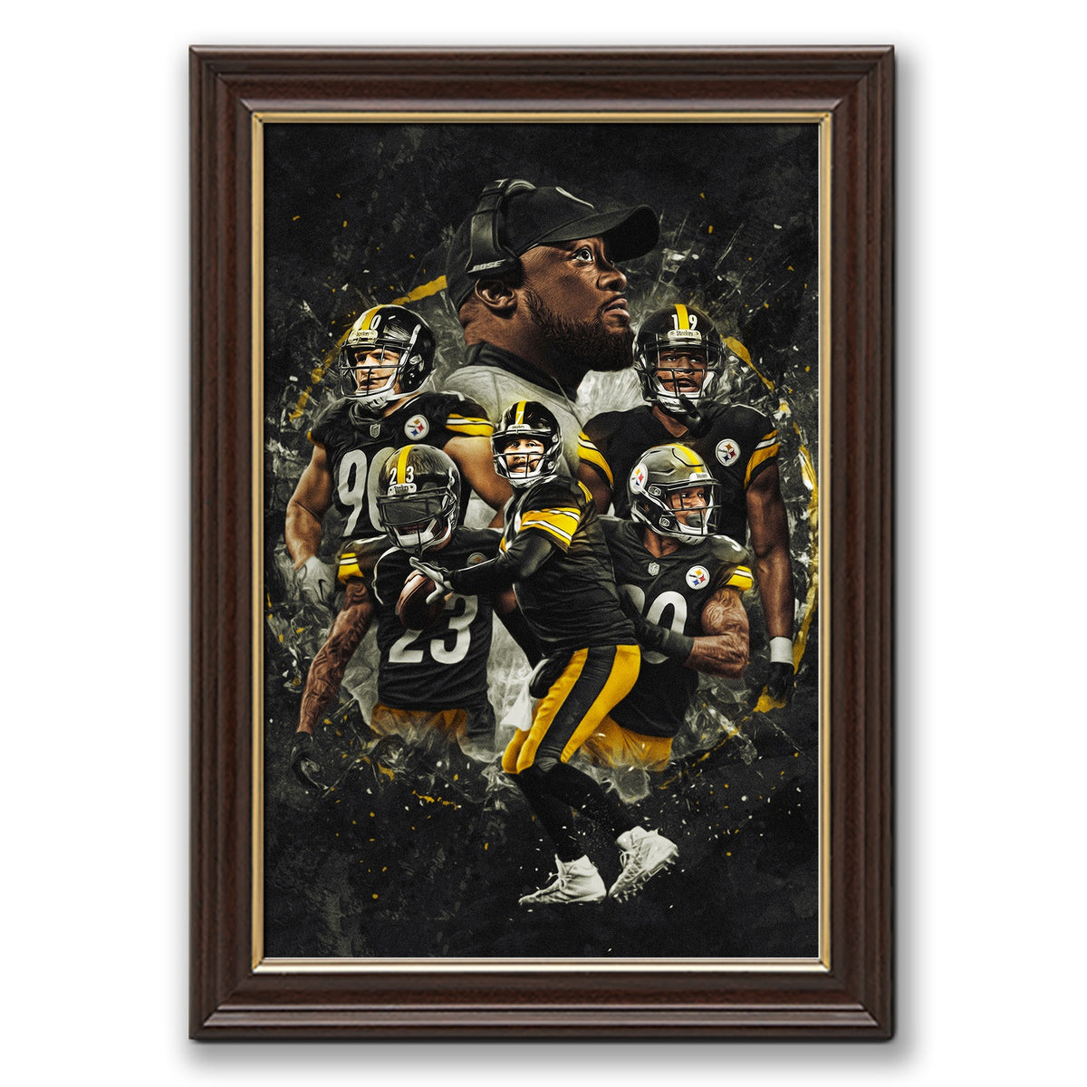 Ben Roethlisberger JuJu Smith Schuster TJ Watt Art Sports Decorative Poster School Dormitory 3 Canvas Wall Art Poster Decor Gift