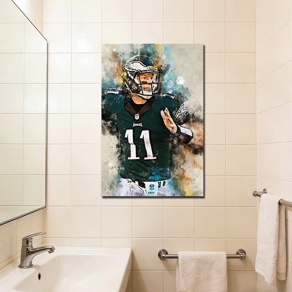 Carson Wentz Celebrity Sports Art Poster School Dining Room Decoration 2 Canvas Wall Art Poster Decor Gift