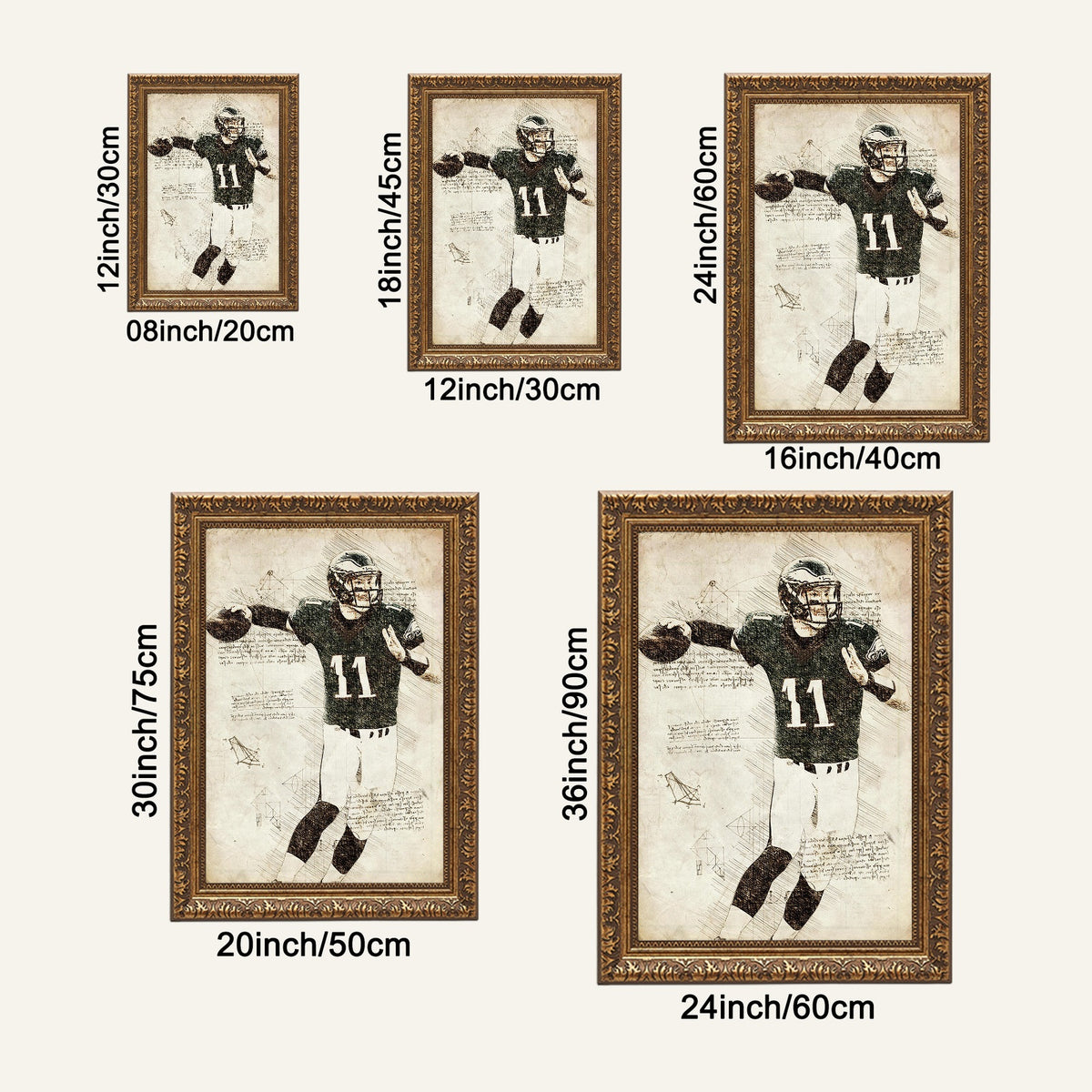 Carson Wentz Sports Celebrity Art Deco Poster 4 Canvas Wall Art Poster Decor Gift