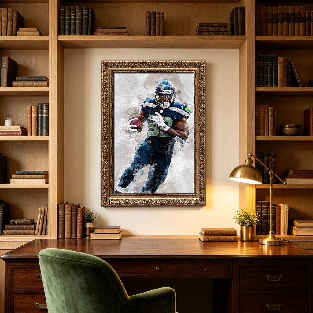 Chris Carson Celebrity Sports Art Poster School Dining Room Decoration 6 Canvas Wall Art Poster Decor Gift