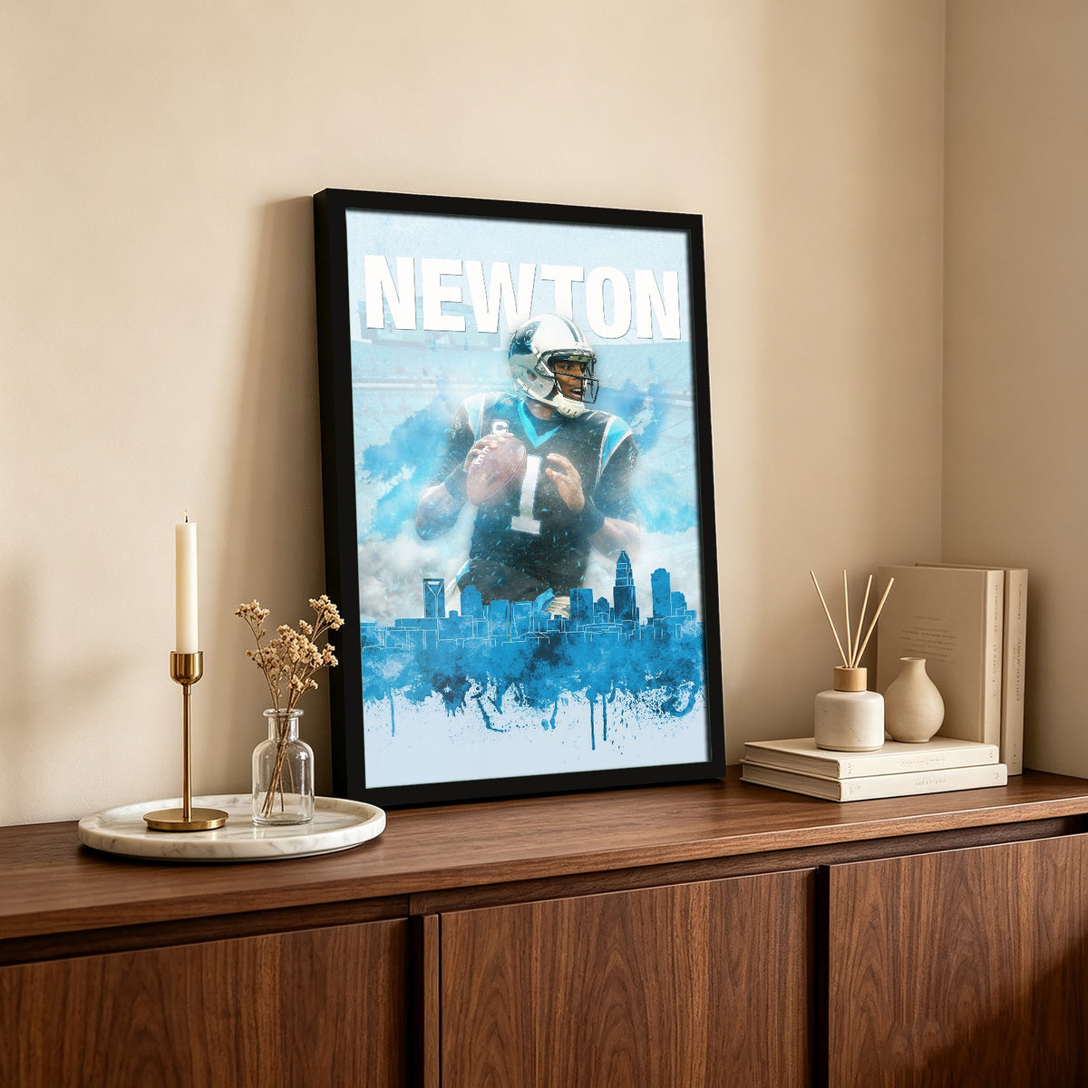 Cam Newton Sports Celebrity Art Deco Poster 4 Canvas Wall Art Poster Decor Gift