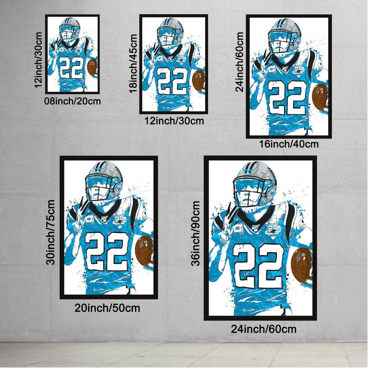 Christian McCaffrey Art Poster 1 Canvas Wall Art Poster Decor Gift