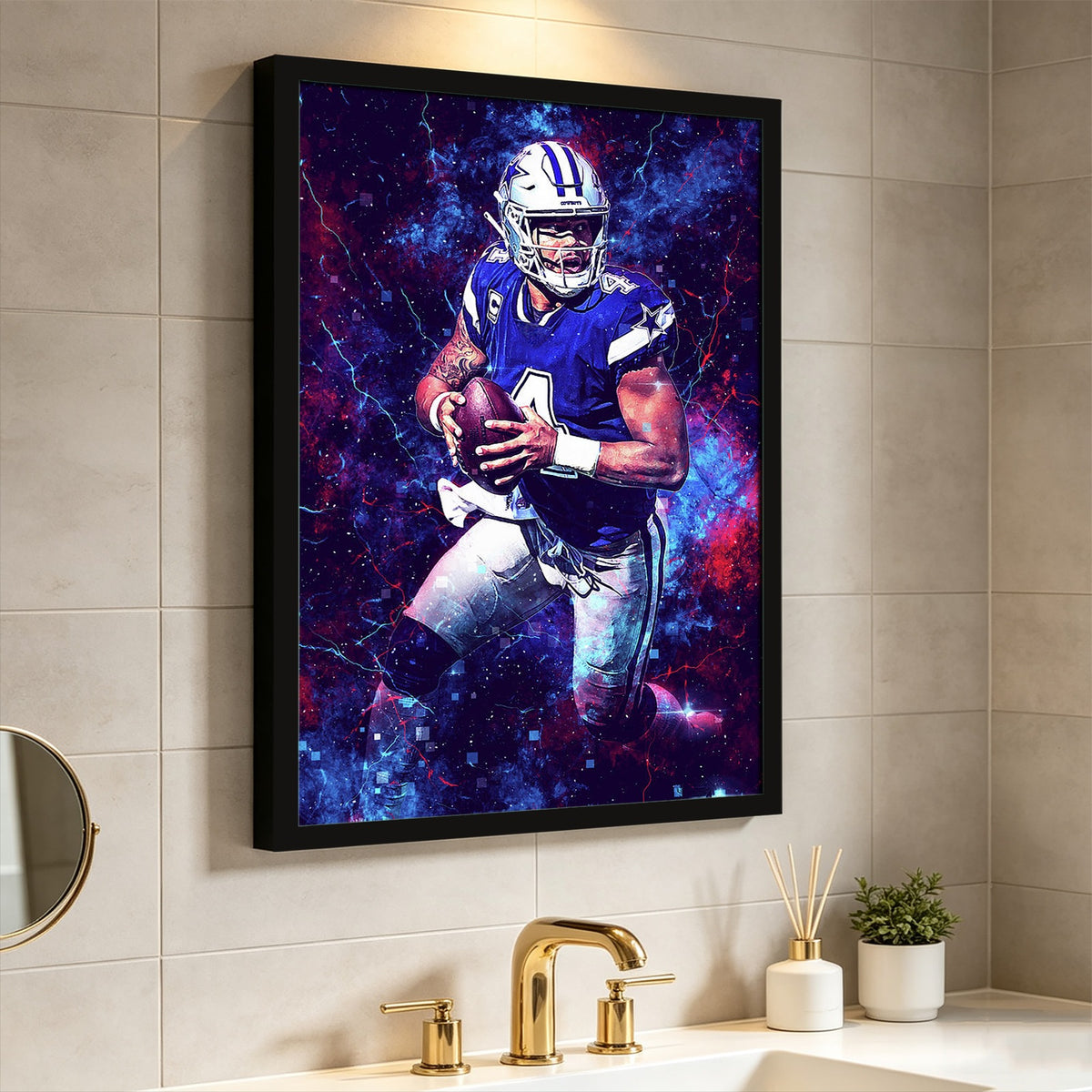 Dak Prescott Sports Celebrity Art Deco Poster 3 Canvas Wall Art Poster Decor Gift