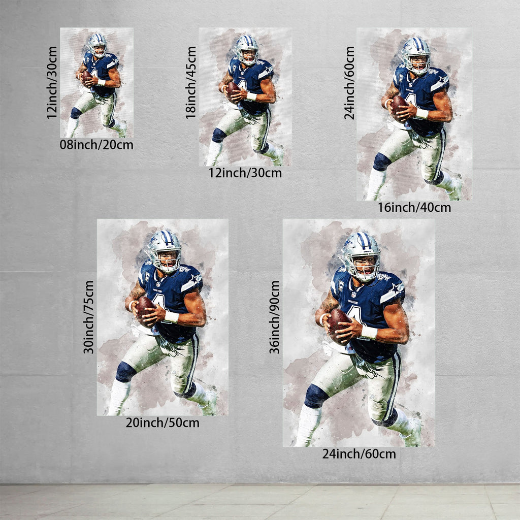 Dak Prescott 1Celebrity Sports Art Poster School Dining Room Decoration 0 Canvas Wall Art Poster Decor Gift