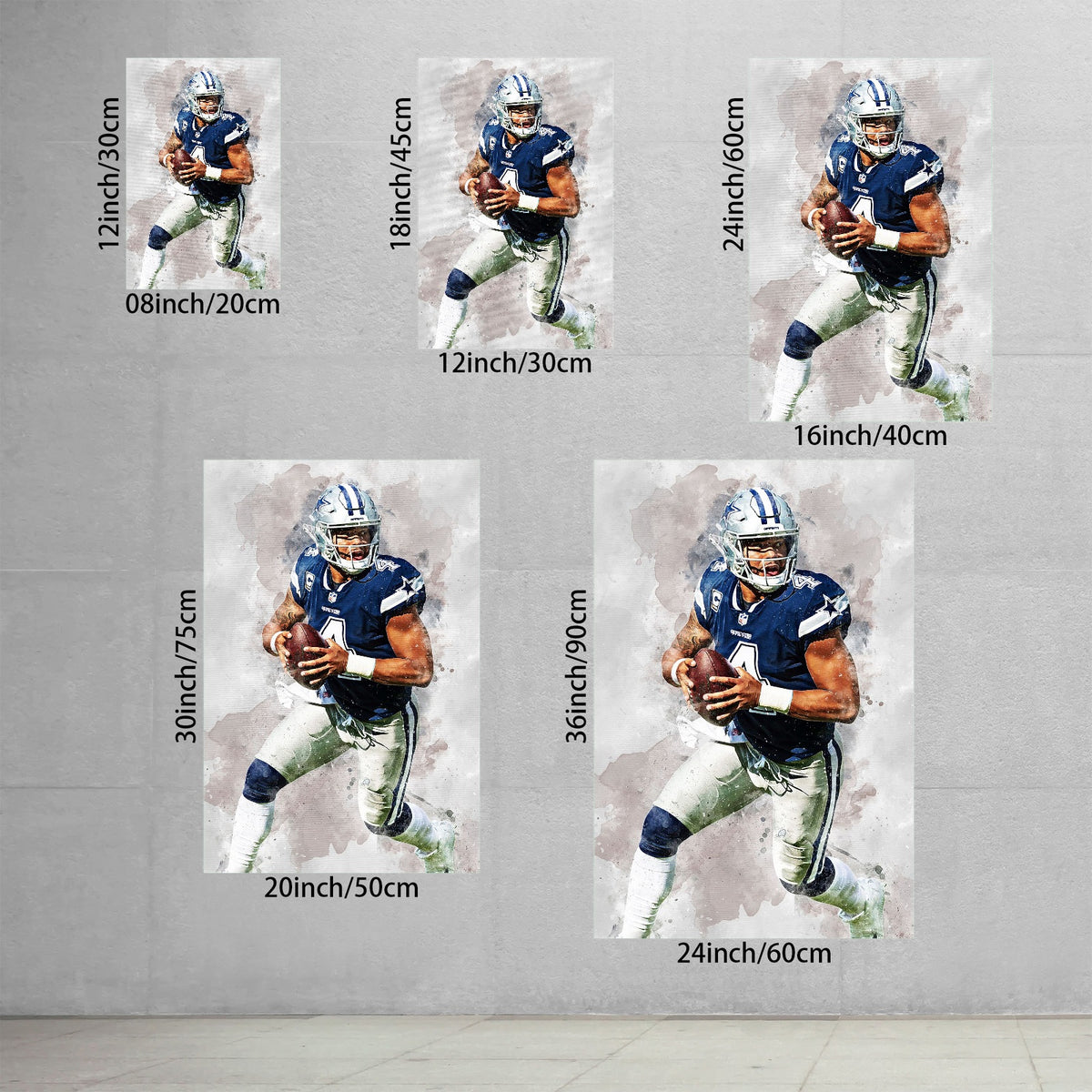 Dak Prescott 1Celebrity Sports Art Poster School Dining Room Decoration 0 Canvas Wall Art Poster Decor Gift