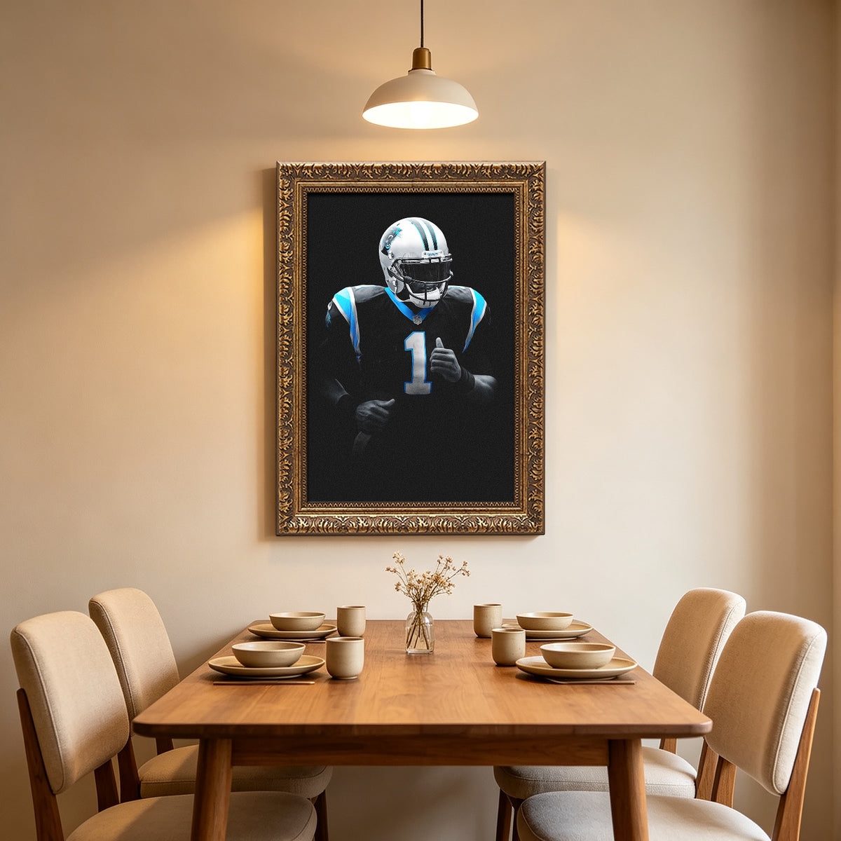 Cam Newton Art Sports Decorative Poster School Dormitory 3 Canvas Wall Art Poster Decor Gift