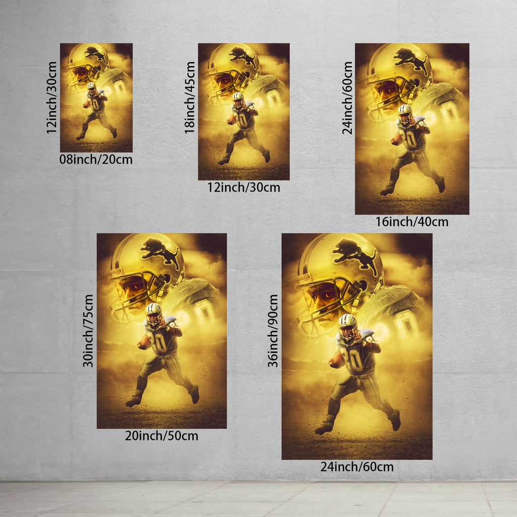 Barry Sanders Art Sports Decorative Poster School Dormitory 9 Canvas Wall Art Poster Decor Gift