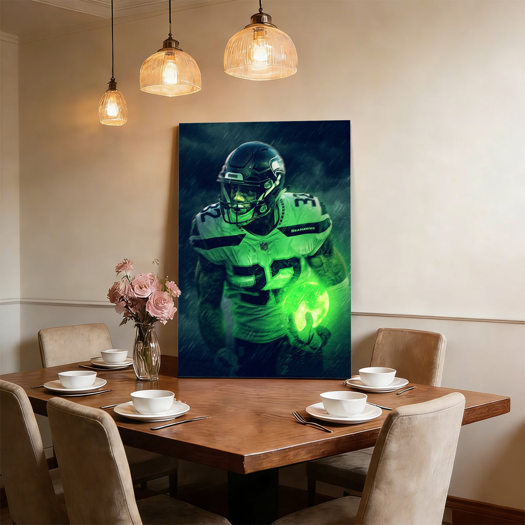 Chris Carson Art Sports Decorative Poster School Dormitory 3 Canvas Wall Art Poster Decor Gift