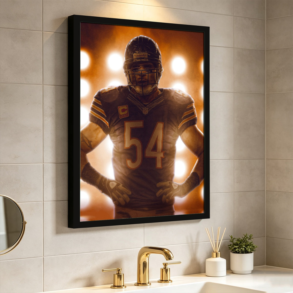 Brian Urlacher Art Sports Decorative Poster School Dormitory 5 Canvas Wall Art Poster Decor Gift