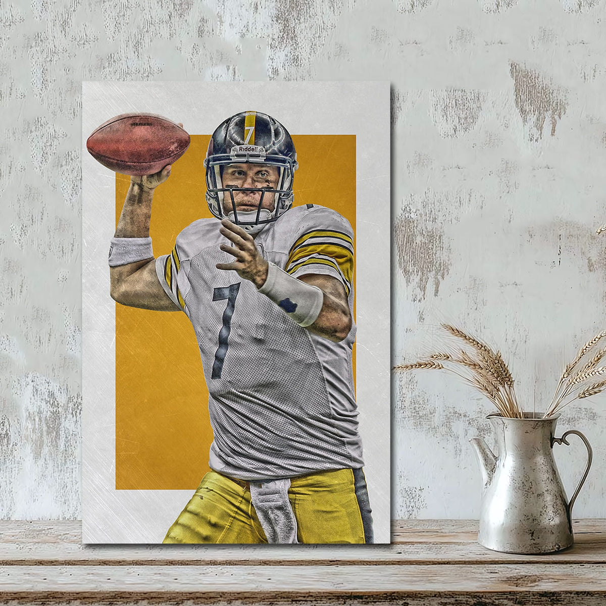Ben Roethlisberger Sports Celebrity Art Deco Poster 1 Canvas Wall Art Poster Decor Gift