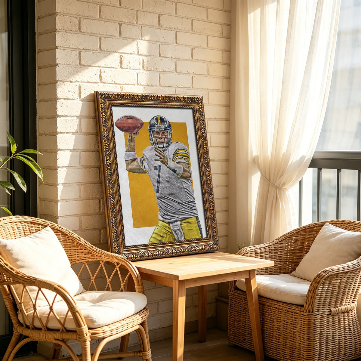 Ben Roethlisberger Sports Celebrity Art Deco Poster 1 Canvas Wall Art Poster Decor Gift