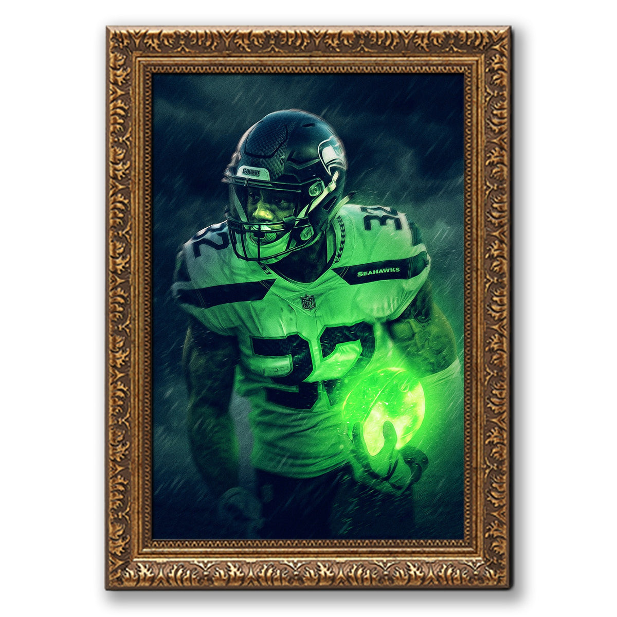 Chris Carson Art Sports Decorative Poster School Dormitory 3 Canvas Wall Art Poster Decor Gift