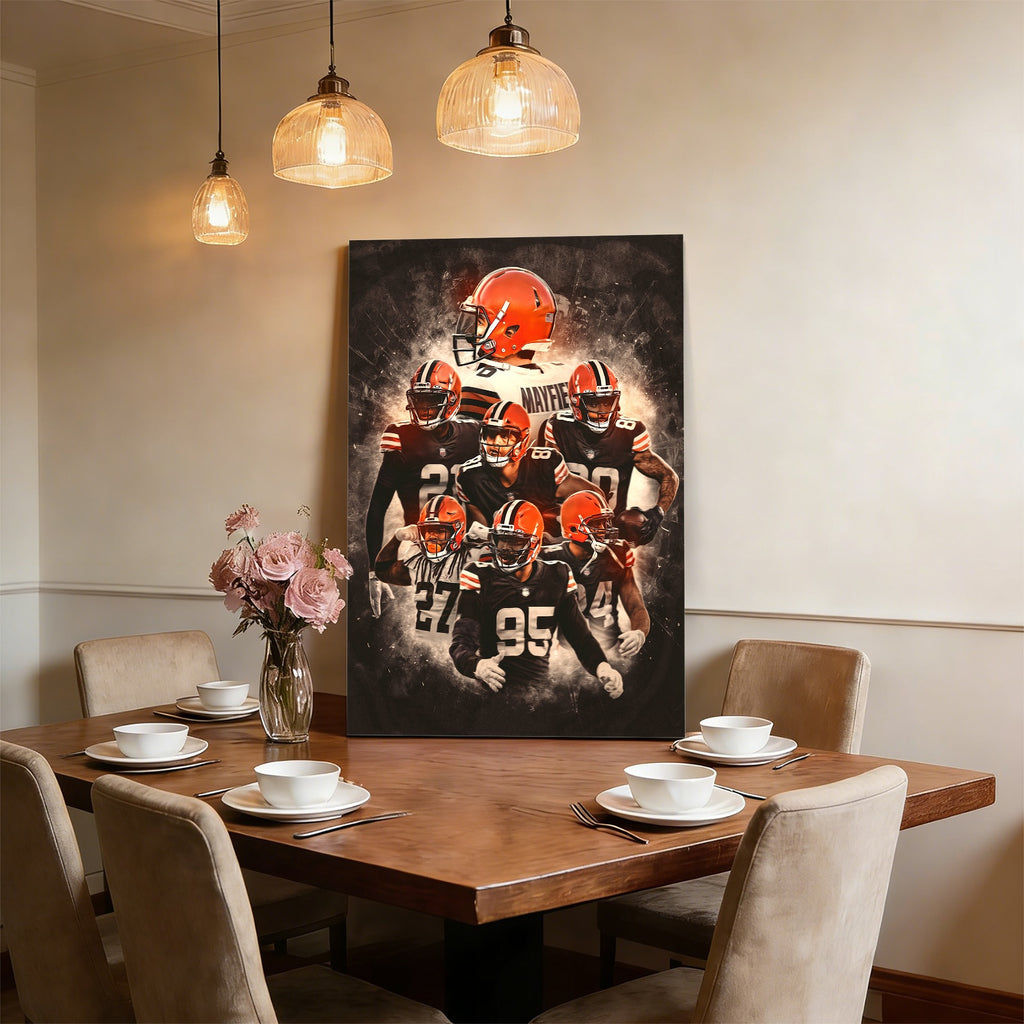 Baker Mayfield Kareem Hunt Austin Hooper Denzel Ward Art Sports Decorative Poster School Dormitory 1 Canvas Wall Art Poster Decor Gift