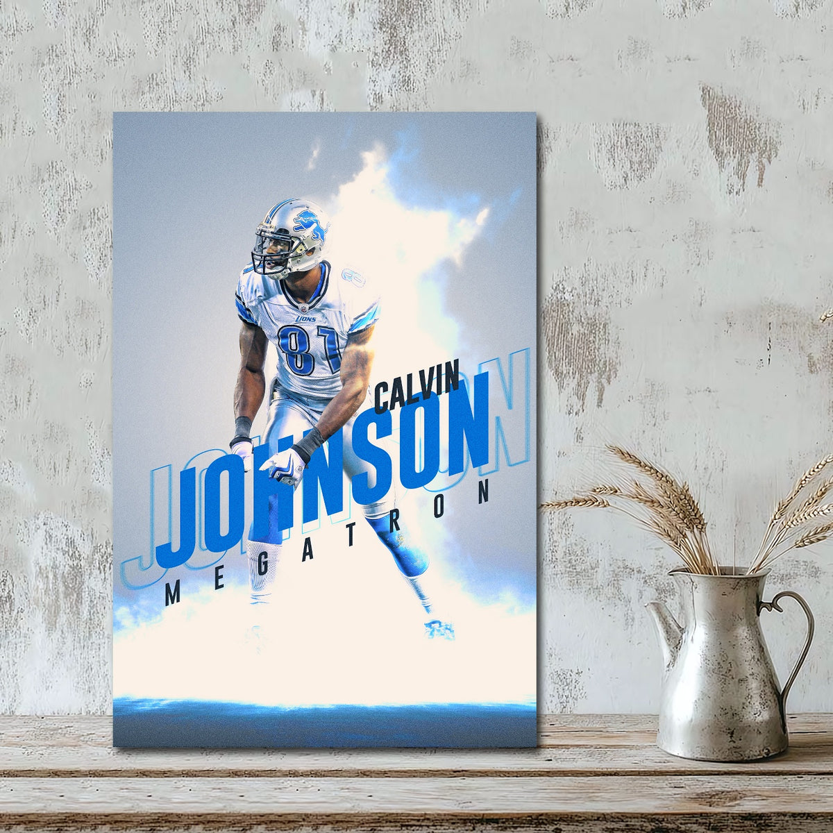 Calvin Johnson Celebrity Sports Art Poster School Dining Room Decoration 3 Canvas Wall Art Poster Decor Gift