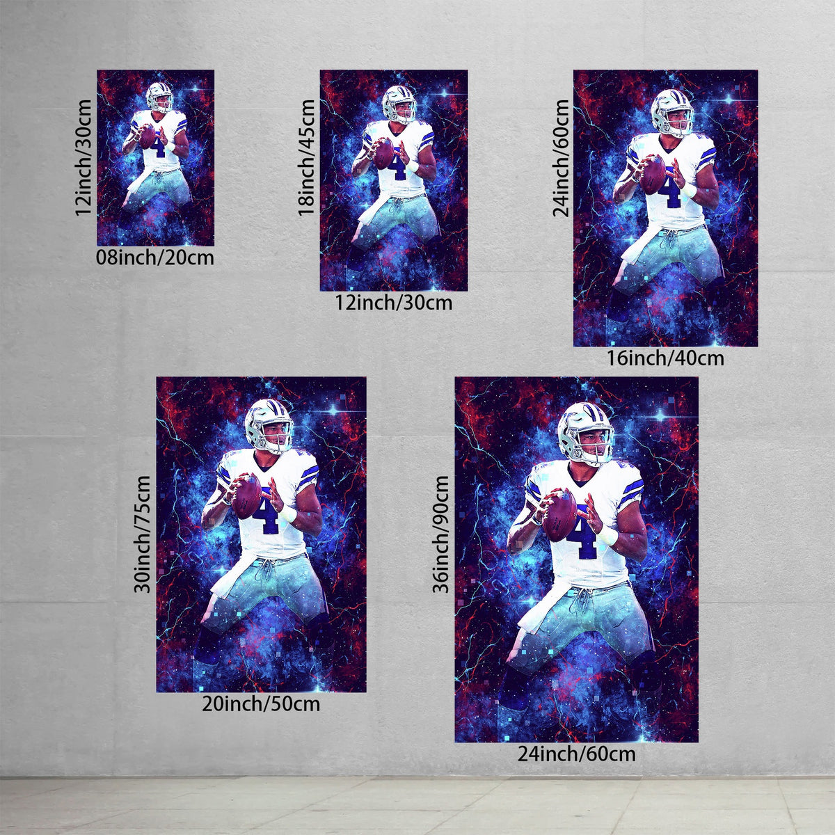 Dak Prescott Sports Celebrity Art Deco Poster 2 Canvas Wall Art Poster Decor Gift