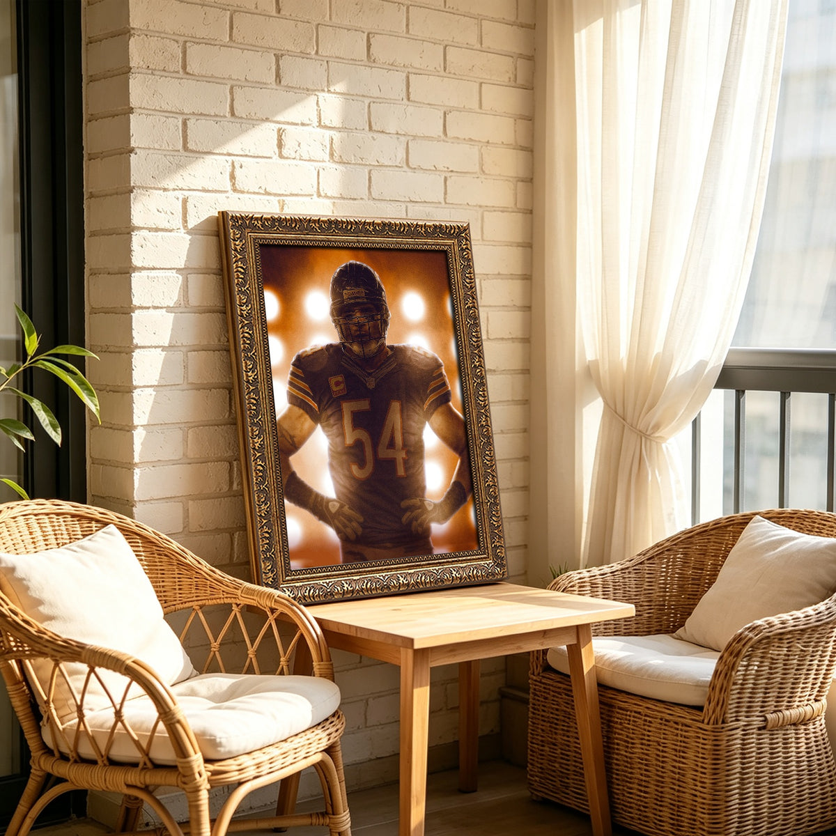 Brian Urlacher Art Sports Decorative Poster School Dormitory 5 Canvas Wall Art Poster Decor Gift