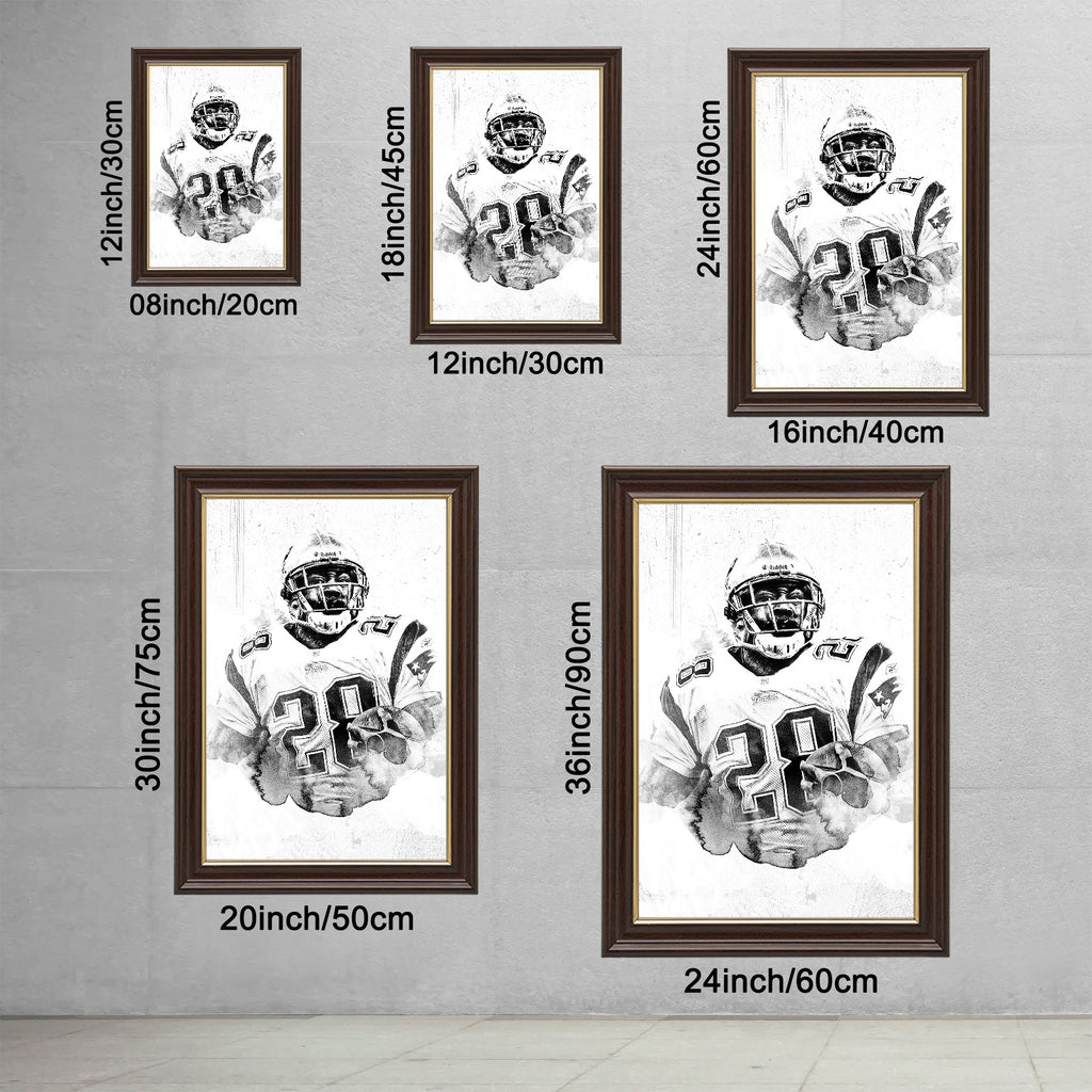 Corey Dillon Art Sports Decorative Poster School Dormitory 1 Canvas Wall Art Poster Decor Gift
