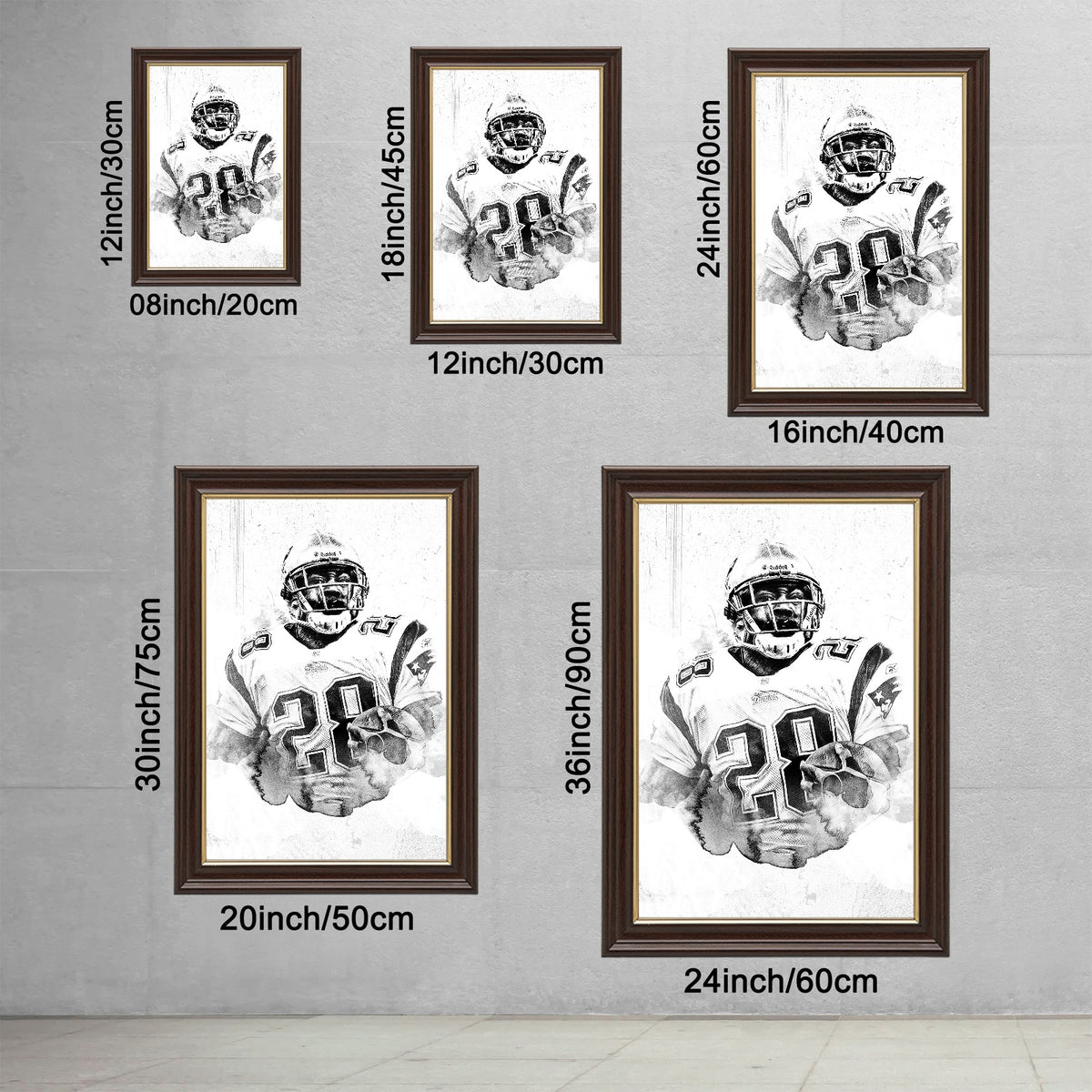 Corey Dillon Art Sports Decorative Poster School Dormitory 1 Canvas Wall Art Poster Decor Gift