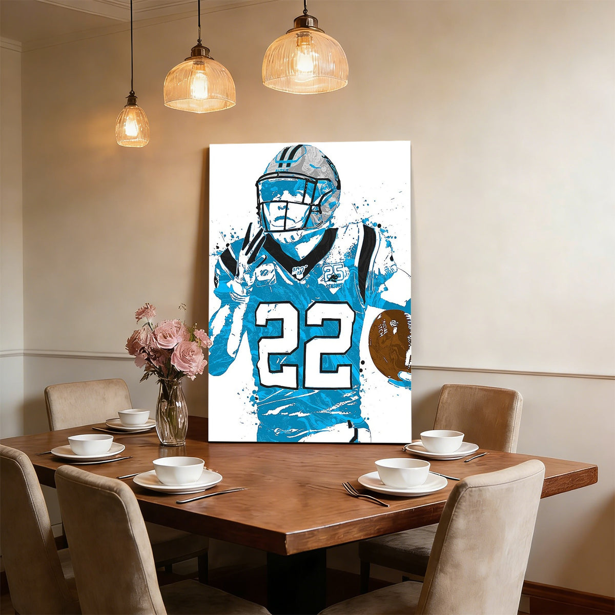 Christian McCaffrey Art Poster 1 Canvas Wall Art Poster Decor Gift