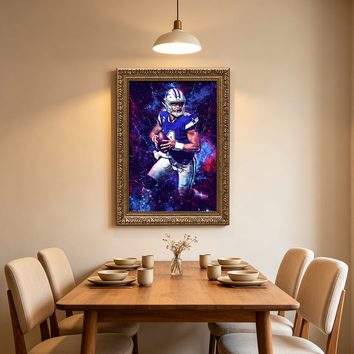 Dak Prescott Sports Celebrity Art Deco Poster 3 Canvas Wall Art Poster Decor Gift