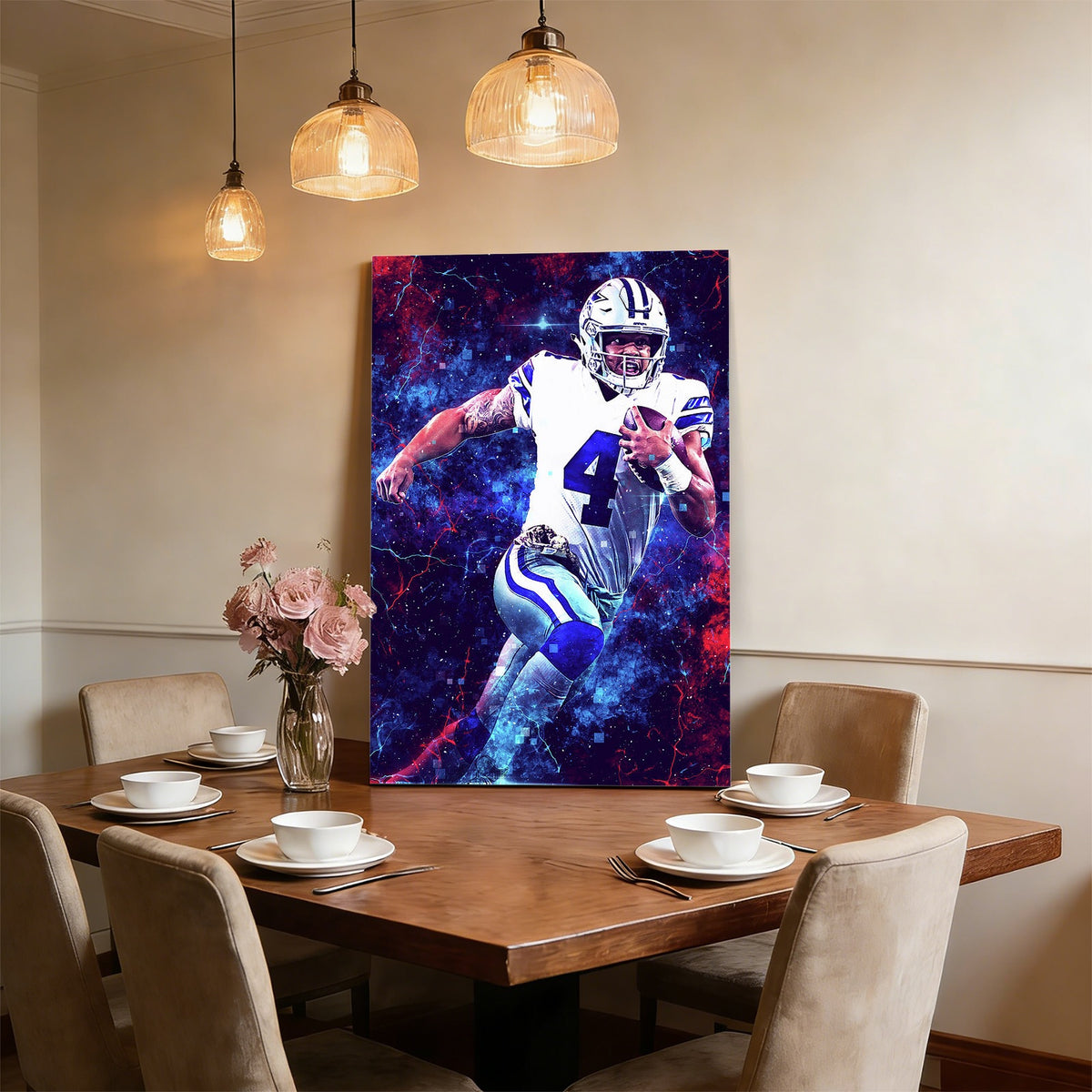 Dak Prescott Sports Celebrity Art Deco Poster 1 Canvas Wall Art Poster Decor Gift