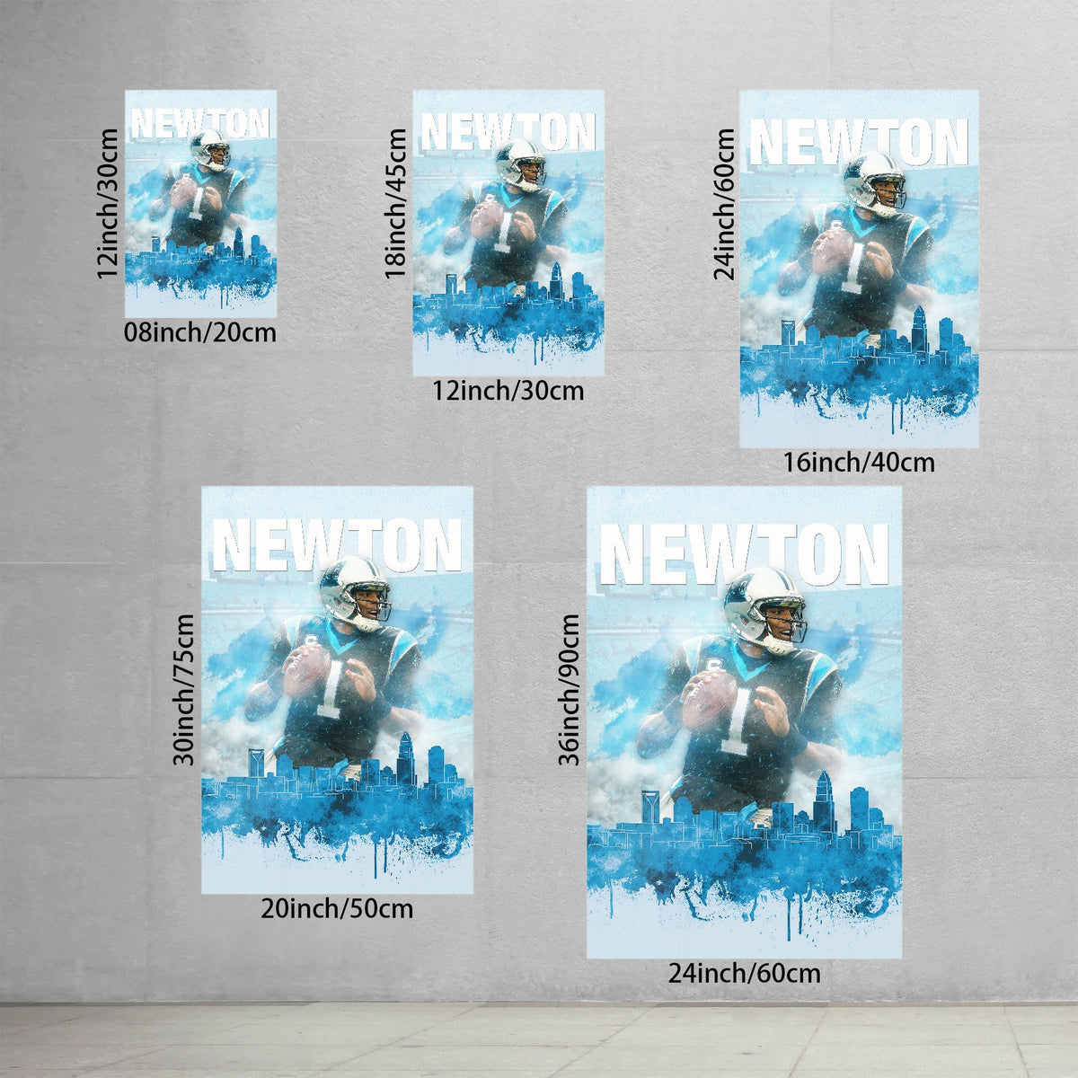 Cam Newton Sports Celebrity Art Deco Poster 4 Canvas Wall Art Poster Decor Gift