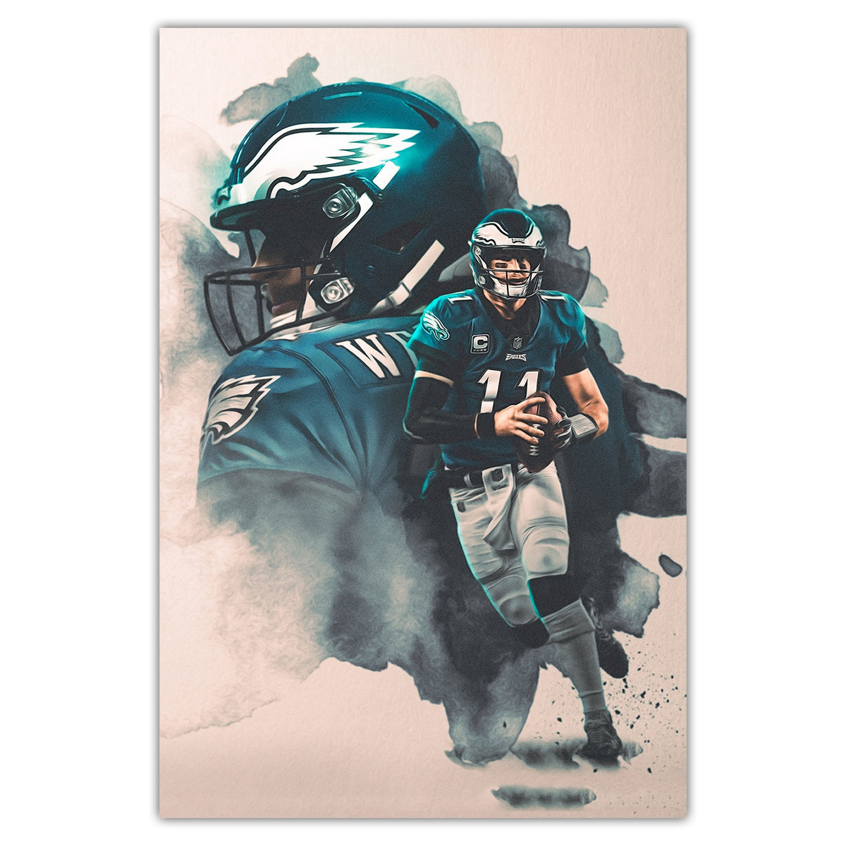 Carson Wentz Art Sports Decorative Poster School Dormitory 3 Canvas Wall Art Poster Decor Gift