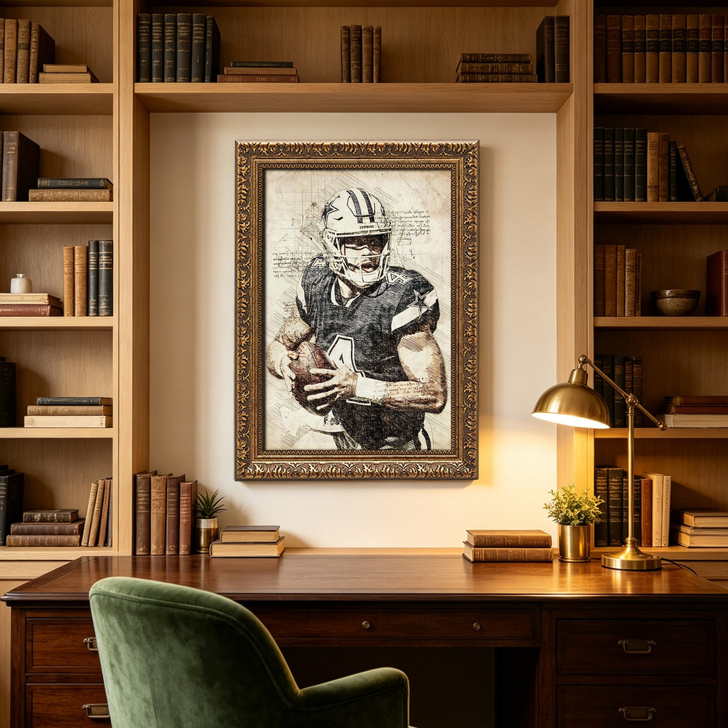 Dak Prescott Sports Celebrity Art Deco Poster 5 Canvas Wall Art Poster Decor Gift