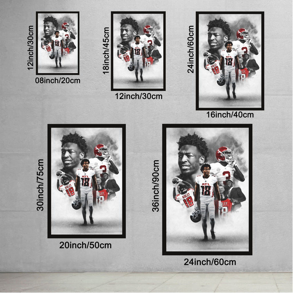 Calvin Ridley Art Sports Decorative Poster School Dormitory 8 Canvas Wall Art Poster Decor Gift