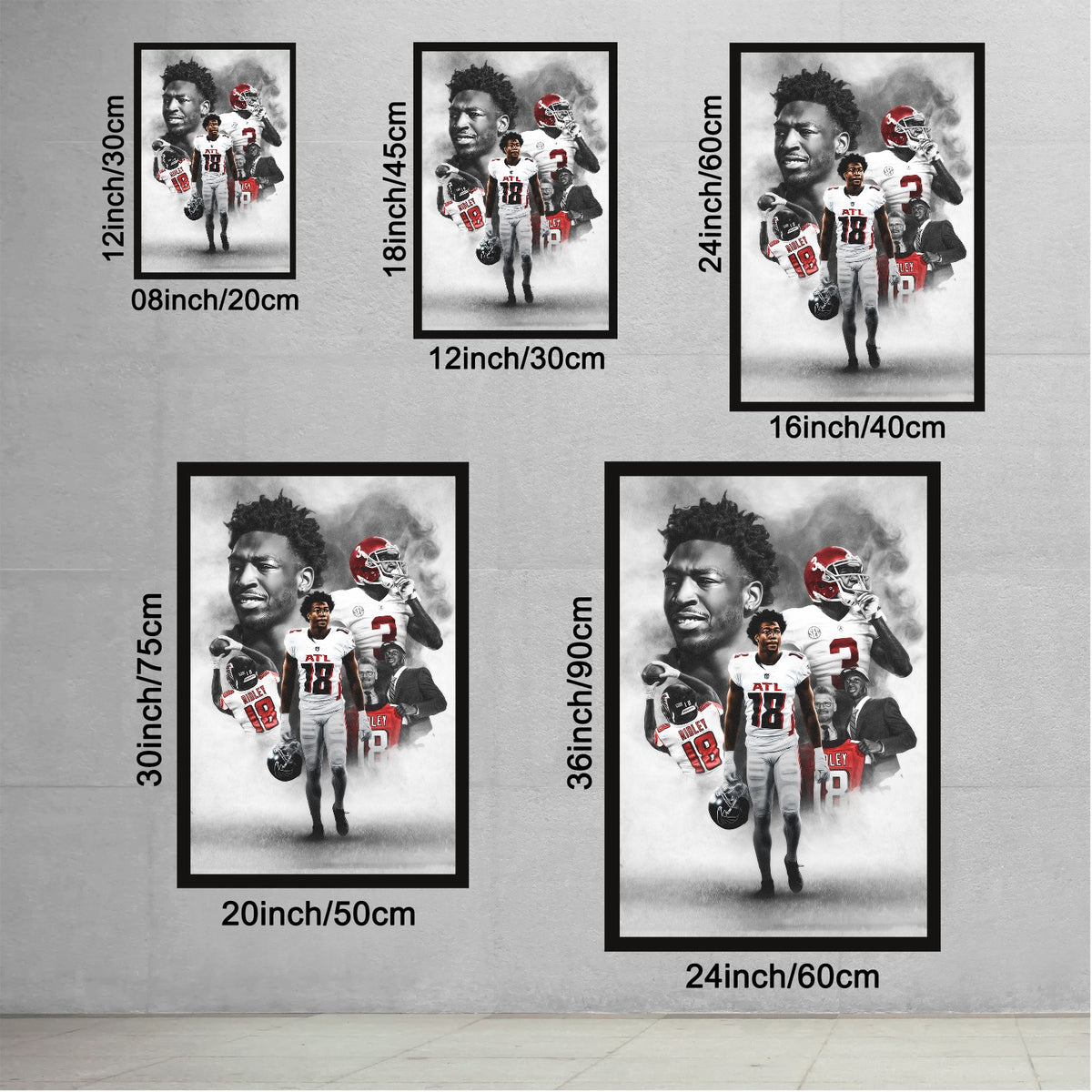 Calvin Ridley Art Sports Decorative Poster School Dormitory 8 Canvas Wall Art Poster Decor Gift