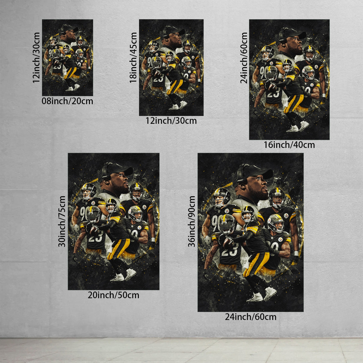 Ben Roethlisberger JuJu Smith Schuster TJ Watt Art Sports Decorative Poster School Dormitory 3 Canvas Wall Art Poster Decor Gift