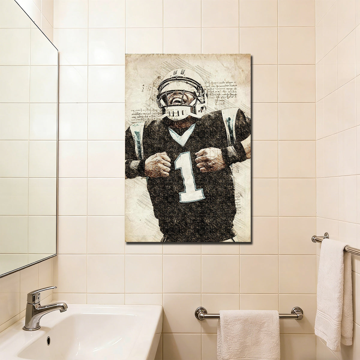 Cam Newton Sports Celebrity Art Deco Poster 8 Canvas Wall Art Poster Decor Gift