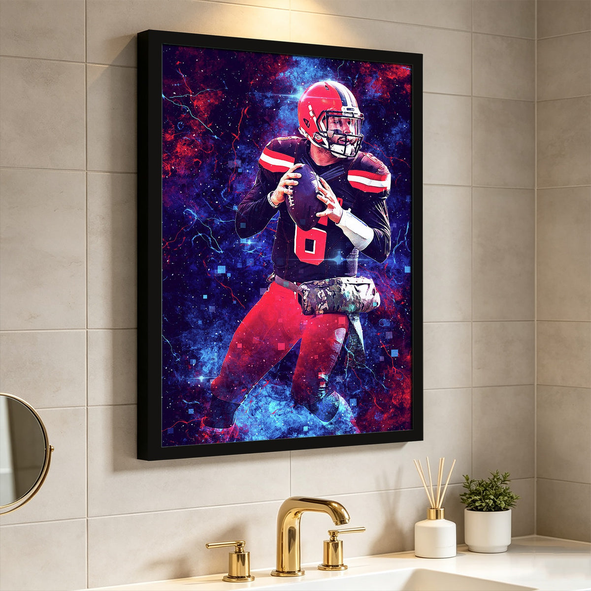 Baker Mayfield Sports Celebrity Art Deco Poster 3 Canvas Wall Art Poster Decor Gift