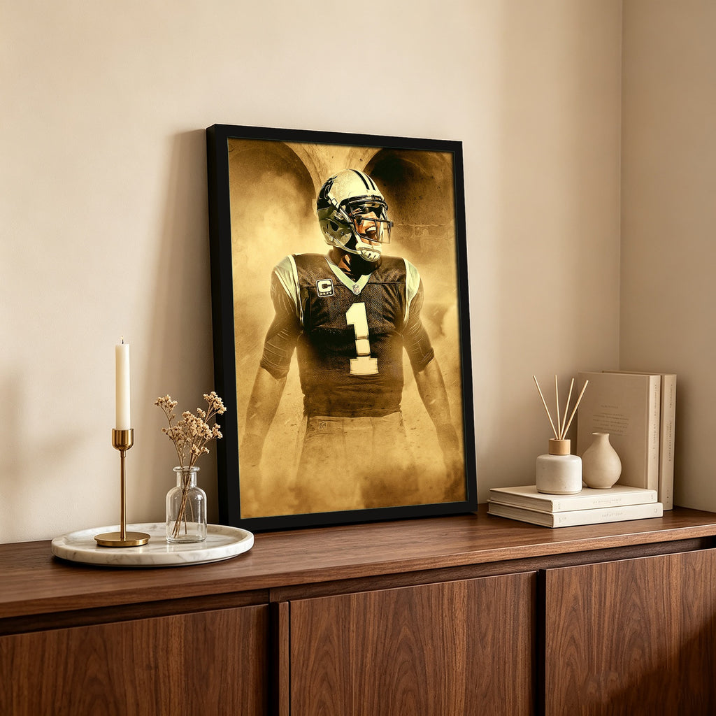 Cam Newton Art Sports Decorative Poster School Dormitory 9 Canvas Wall Art Poster Decor Gift