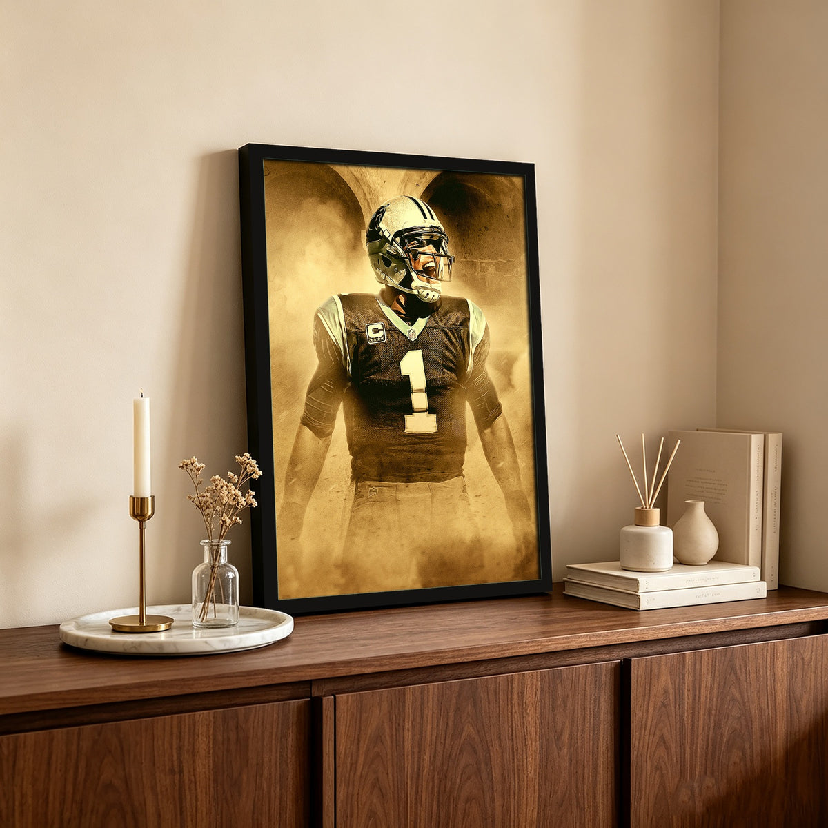 Cam Newton Art Sports Decorative Poster School Dormitory 9 Canvas Wall Art Poster Decor Gift