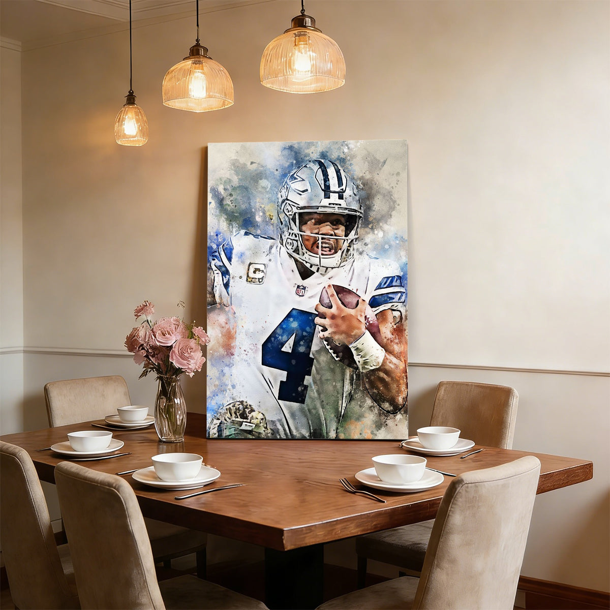 Dak Prescott Celebrity Sports Art Poster School Dining Room Decoration 0 Canvas Wall Art Poster Decor Gift