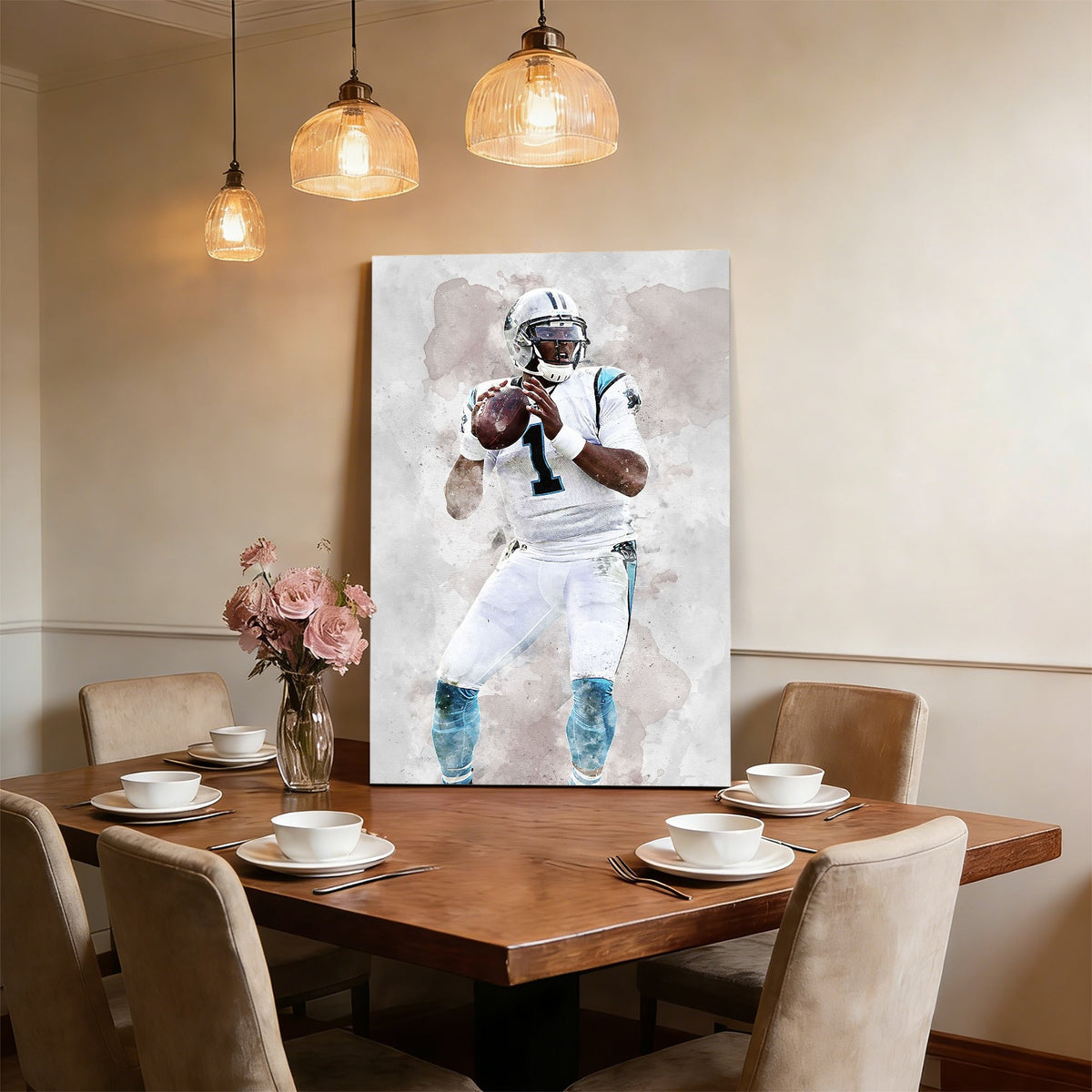 Cam Newton Celebrity Sports Art Poster School Dining Room Decoration 1 Canvas Wall Art Poster Decor Gift