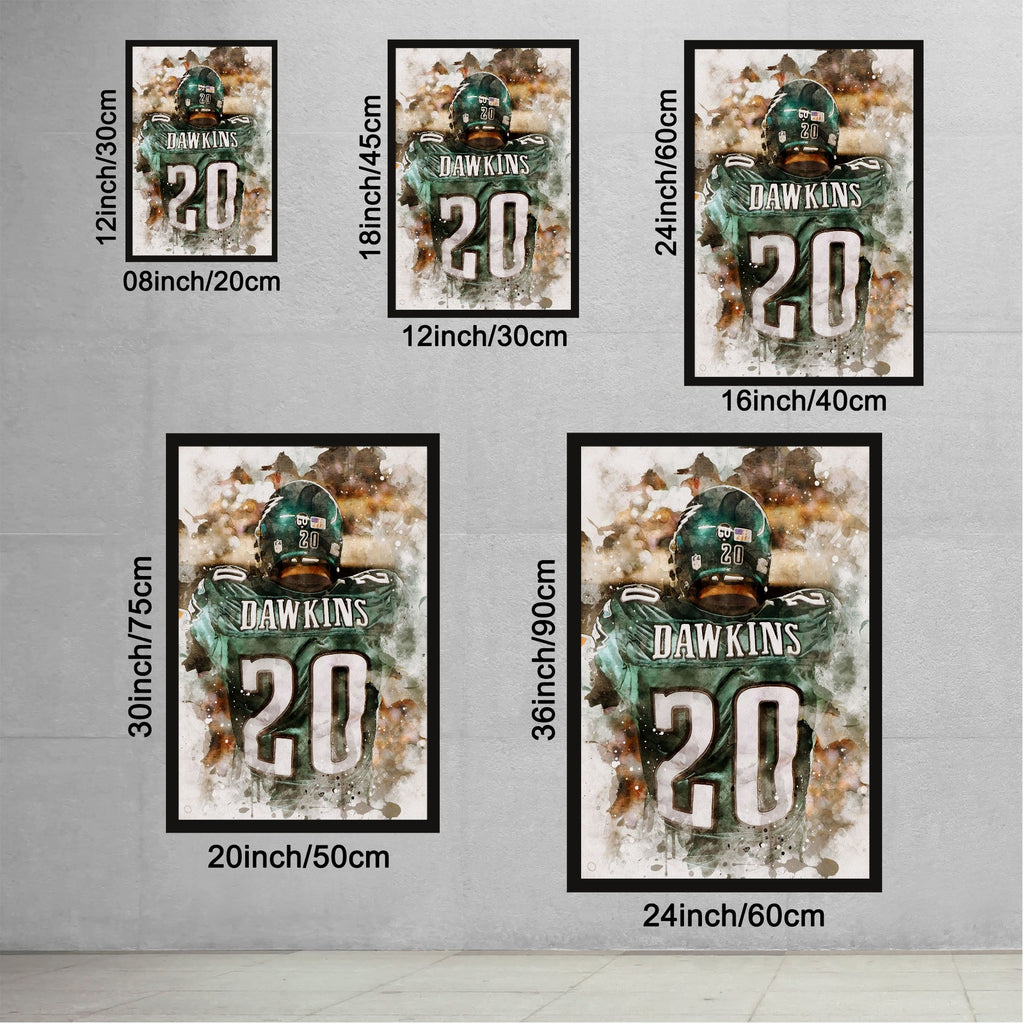 Brian Dawkins Art Poster 0 Canvas Wall Art Poster Decor Gift